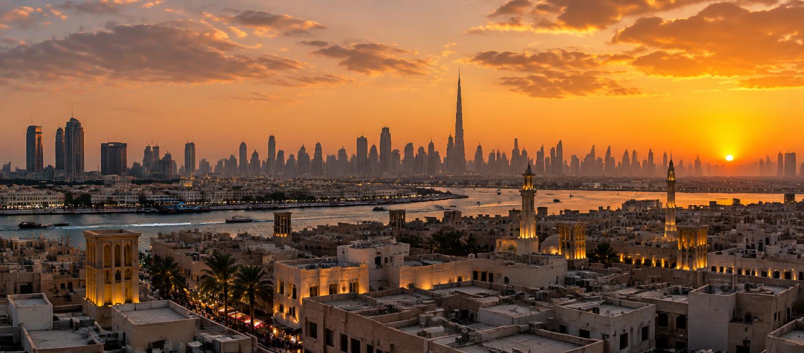 Dubai skyline near our Deira store
